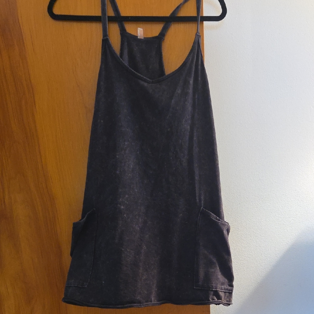 Black Sleeveless Dress with Pockets